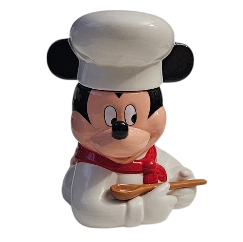 Disney Mickey Mouse Chef Cookie Jar - White, Black, Red